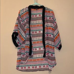 Bright colored cover up/kimono style top